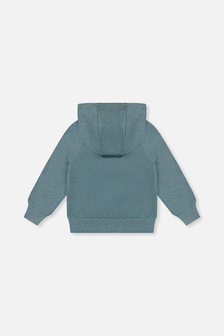 Deux par Deux Hoodie With Screenprint Pale Turquoise