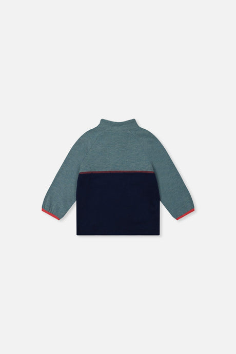 Baby Zip Mock Neck Top Pale Turquoise-1