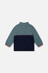 Deux par Deux Zip Mock Neck Top Pale Turquoise product image P2