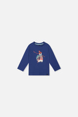 Baby Long Sleeve Organic Cotton T-Shirt Blue-0