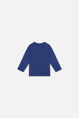 Baby Long Sleeve Organic Cotton T-Shirt Blue-2