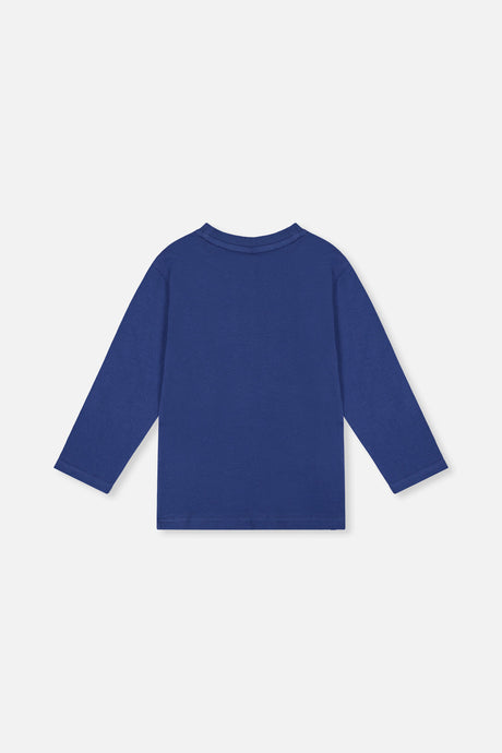 Deux par Deux Long Sleeve Organic Cotton T-Shirt Blue product image P2