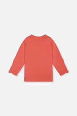 Deux par Deux Long Sleeve Organic Cotton T-Shirt Rose Orange product image P2