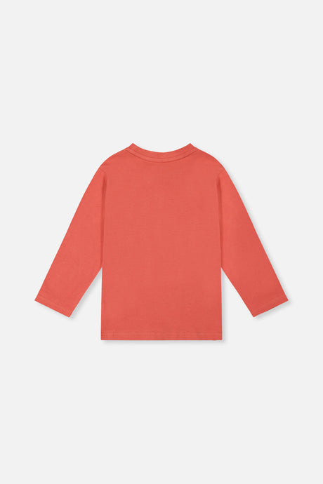 Deux par Deux Long Sleeve Organic Cotton T-Shirt Rose Orange product image P2