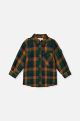 Plaid Shirt Orange, Blue And Green-0