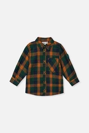 Plaid Shirt Orange, Blue And Green-0