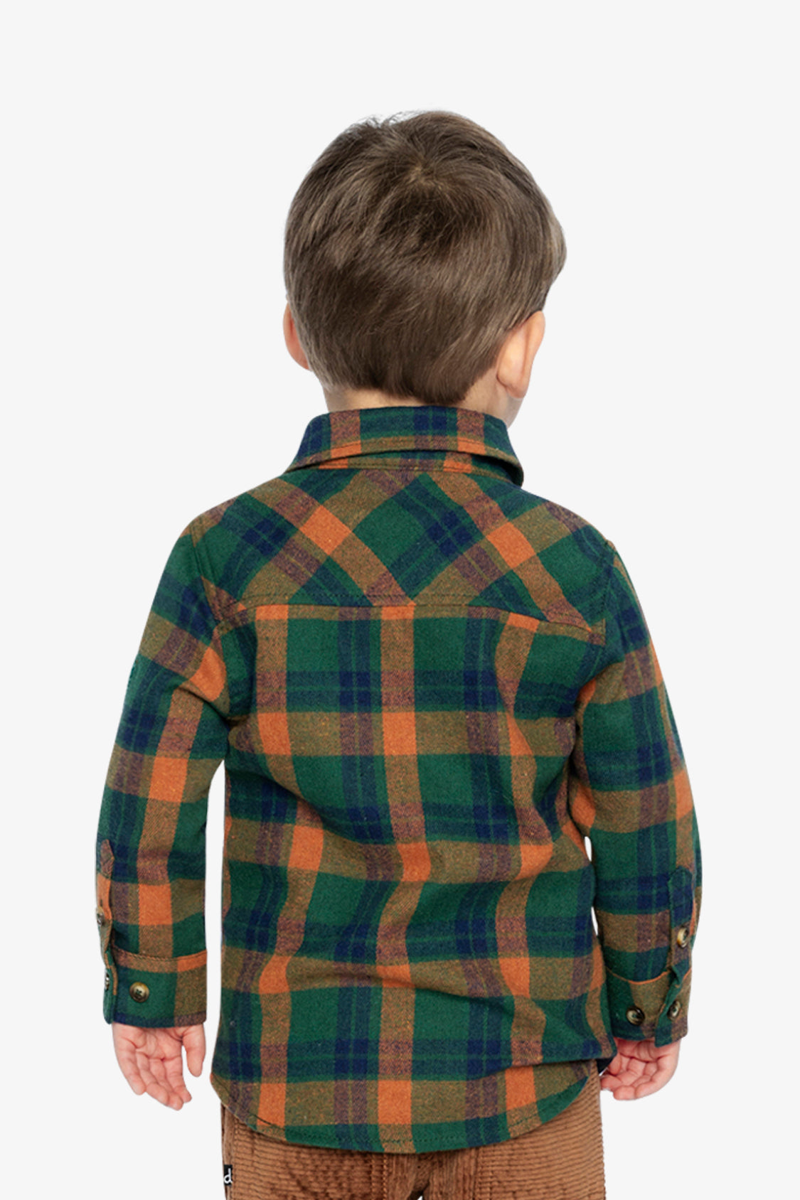 Deux par Deux Plaid Shirt Orange, Blue And Green