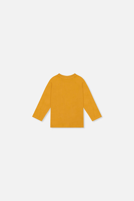 Baby Long Sleeve Organic Cotton T-Shirt Mustard Yellow-2
