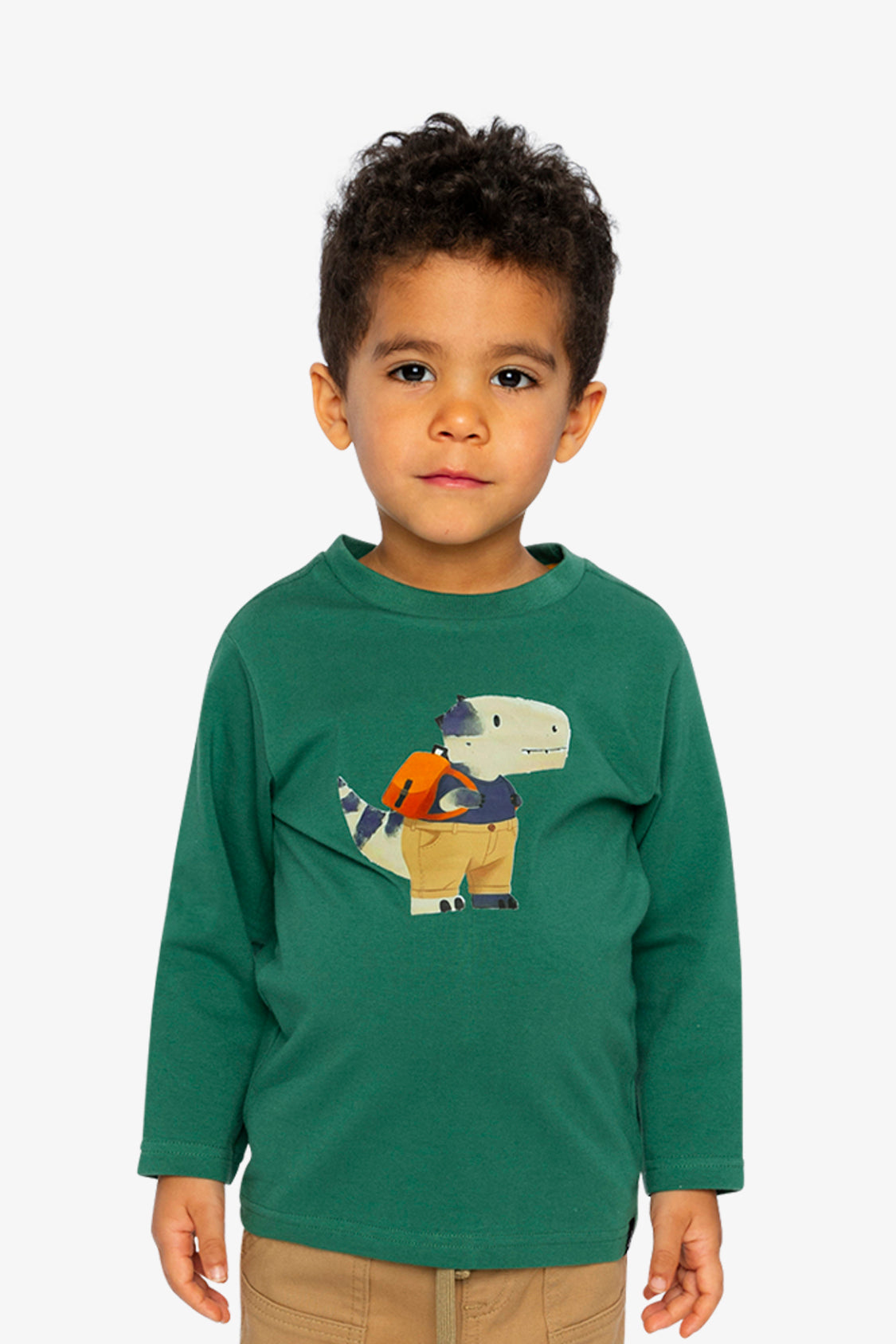 Baby Long Sleeve Organic Cotton T-Shirt Green-1