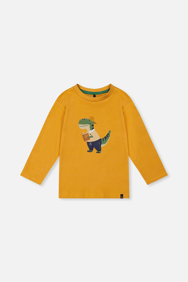 Long Sleeve Organic Cotton T-Shirt Mustard Yellow-0
