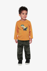 Deux par Deux Long Sleeve Organic Cotton T-Shirt Mustard Yellow