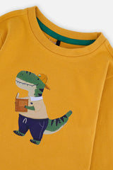 Deux par Deux Long Sleeve Organic Cotton T-Shirt Mustard Yellow