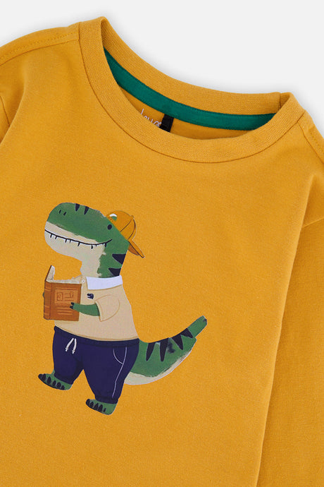 Deux par Deux Long Sleeve Organic Cotton T-Shirt Mustard Yellow