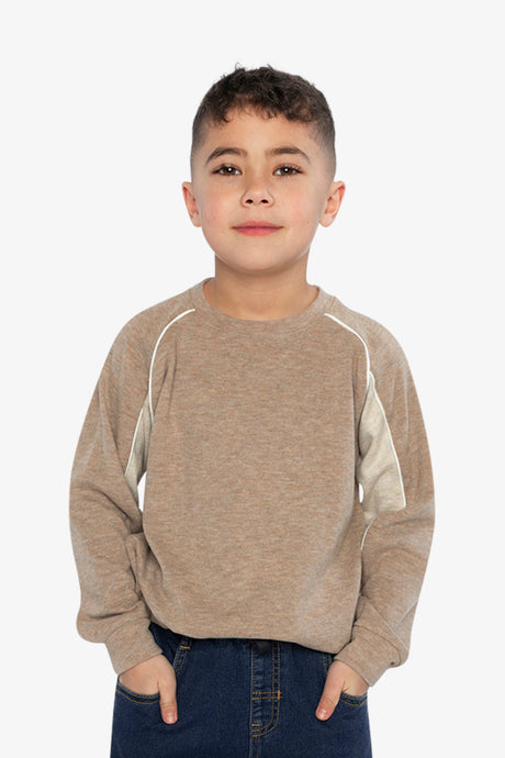 Brushed Jersey Top With Raglan Sleeves Taupe-1