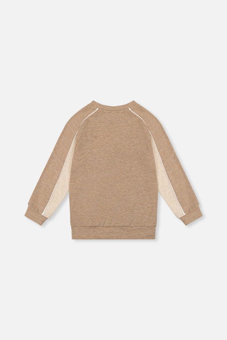 Deux par Deux Brushed Jersey Top With Raglan Sleeves Taupe product image P2