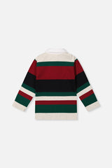 Deux par Deux Polo Top Blue Striped Red, Green And Grey product image P2