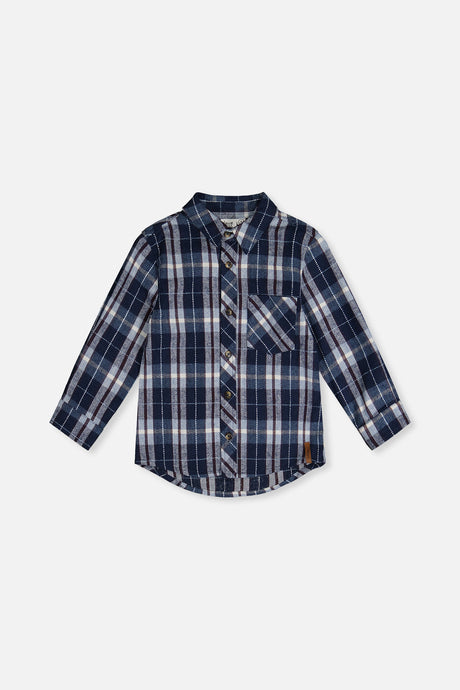 Flannel Shirt Blue And White Plaid-0