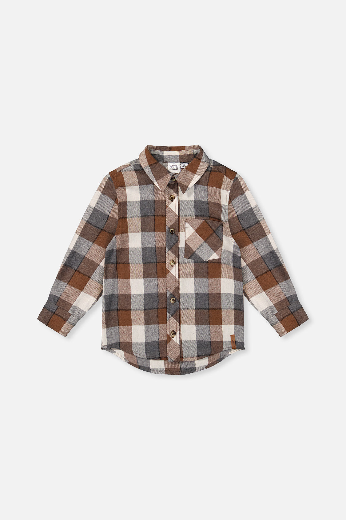 Flannel Shirt Grey And Beige Plaid-0