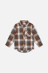 Flannel Shirt Grey And Beige Plaid-0