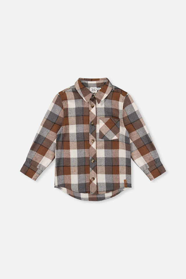 Flannel Shirt Grey And Beige Plaid-0