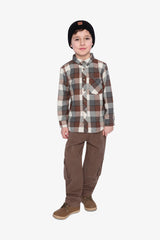 Flannel Shirt Grey And Beige Plaid-4