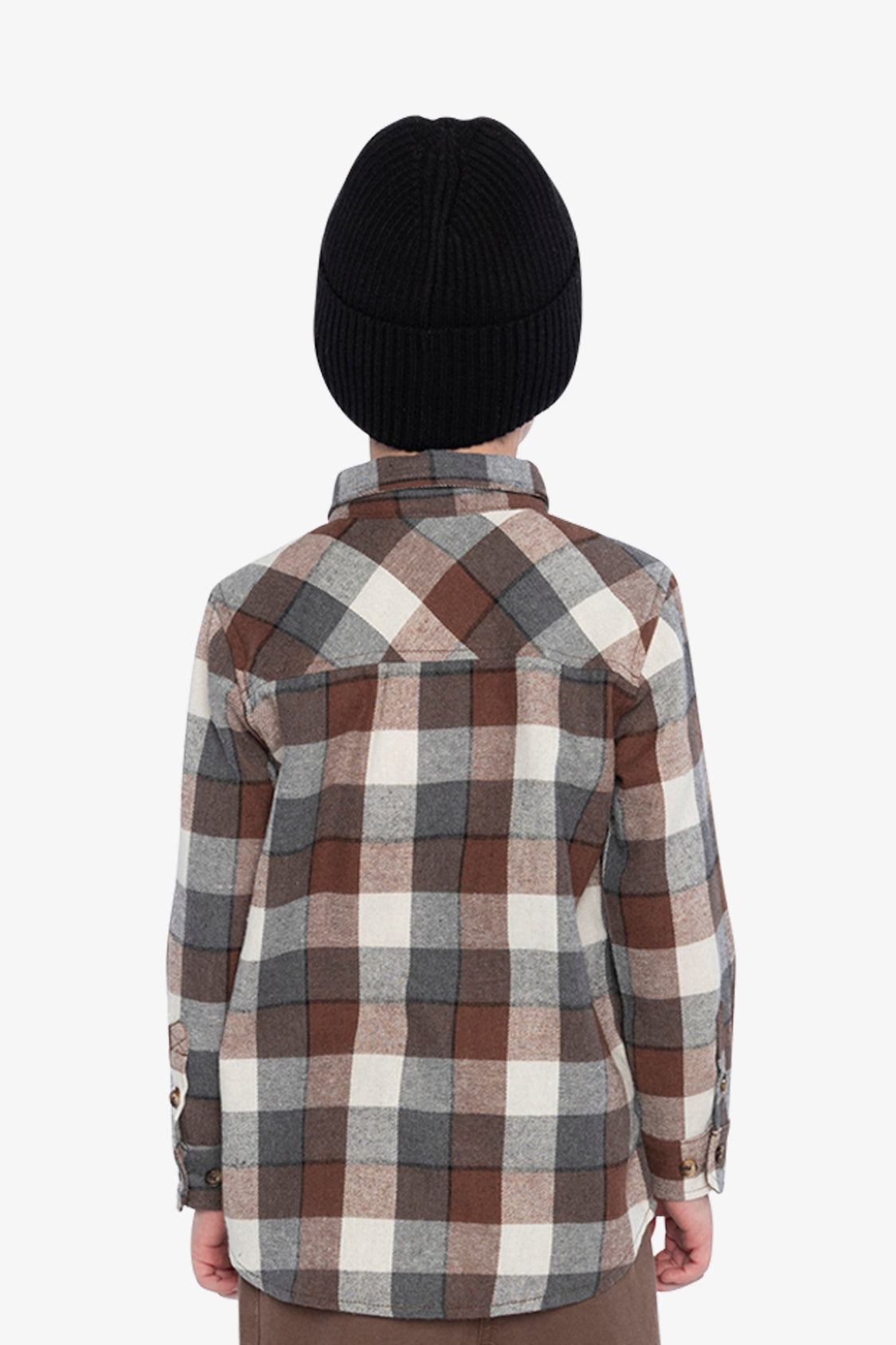 Flannel Shirt Grey And Beige Plaid-3