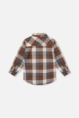 Deux par Deux Flannel Shirt Grey And Beige Plaid