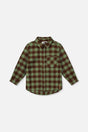Brushed Flannel Shirt Green And Brown Plaid-0