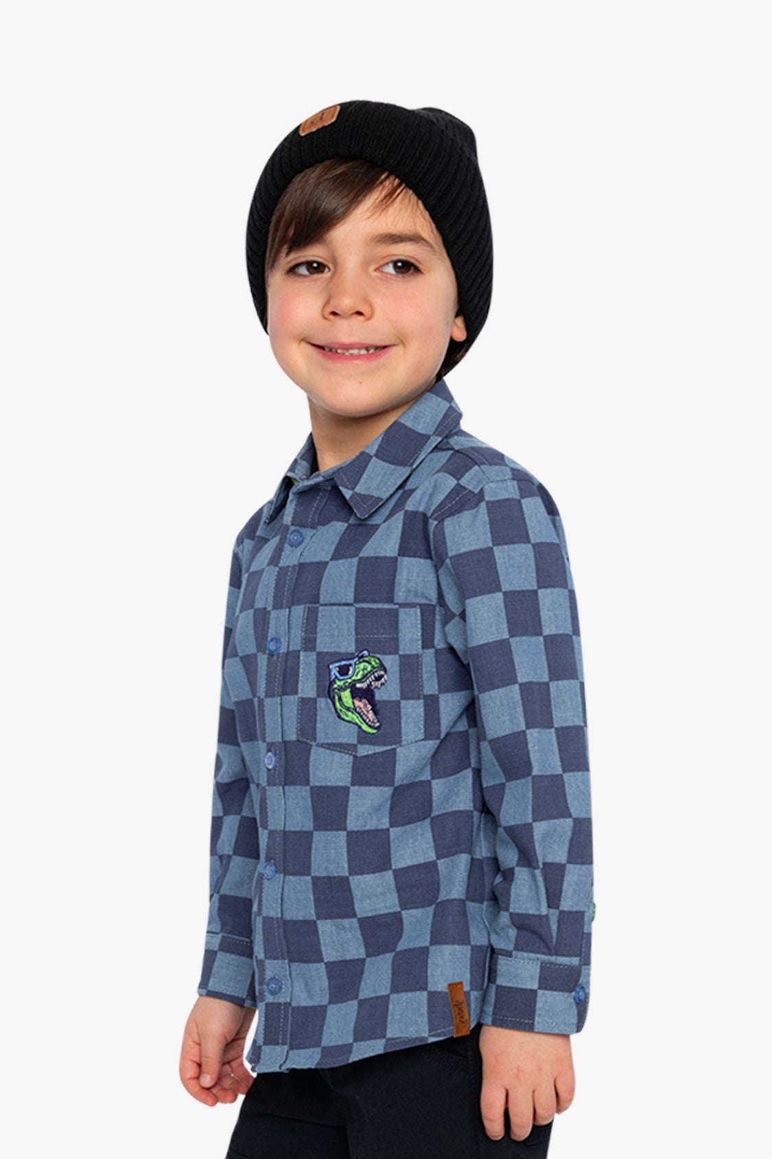 Chambray Shirt Blue Checkered Print-2