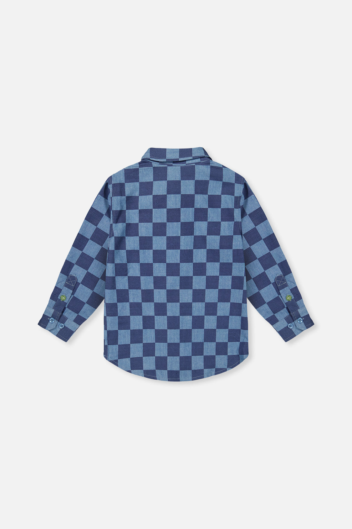 Deux par Deux Chambray Shirt Blue Checkered Print product image P2