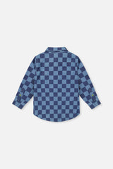 Deux par Deux Chambray Shirt Blue Checkered Print product image P2