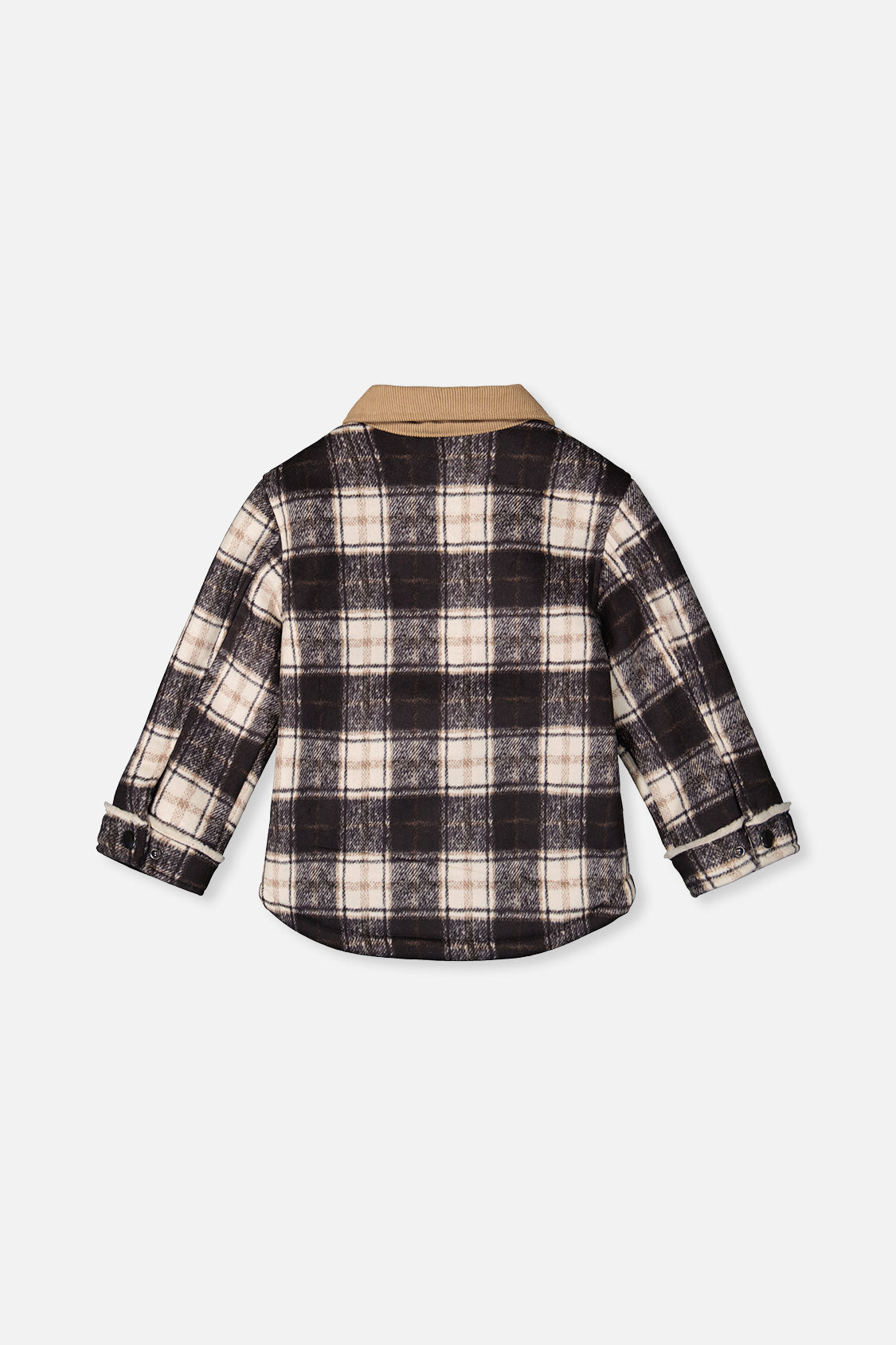 Deux par Deux Brushed Plaid Zipped Jacket Blue And Beige Checks