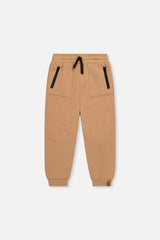 Fleece Sweatpants With Pockets Brown Tannin-0