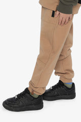 Fleece Sweatpants With Pockets Brown Tannin-2