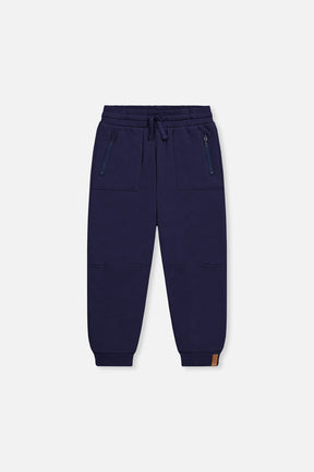 Fleece Sweatpants With Pockets Dark Blue-0
