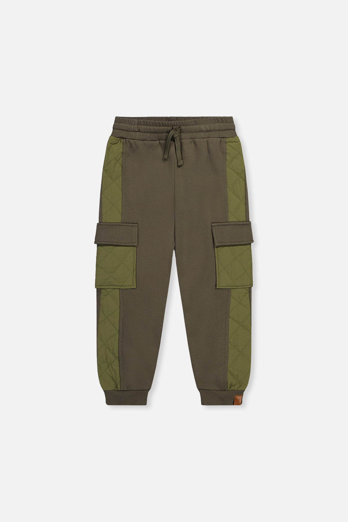 Fleece Bi-Material Sweatpants With Pockets Green-0