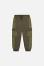 Fleece Bi-Material Sweatpants With Pockets Green-0