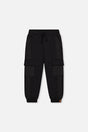 Fleece Bi-Material Sweatpants With Pockets Black-0