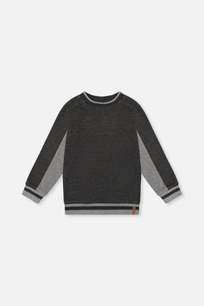 Flat Back Rib Sweatshirt Grey-0