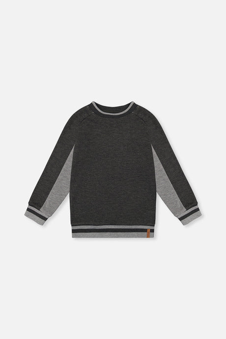 Flat Back Rib Sweatshirt Grey-0