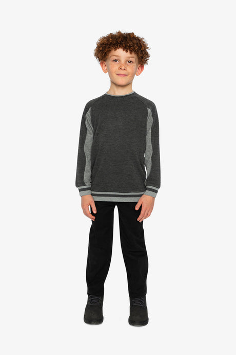 Flat Back Rib Sweatshirt Grey-4