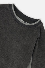Deux par Deux Flat Back Rib Sweatshirt Grey