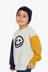 Fleece Sweatshirt Heather Grey, Yellow And Blue-2