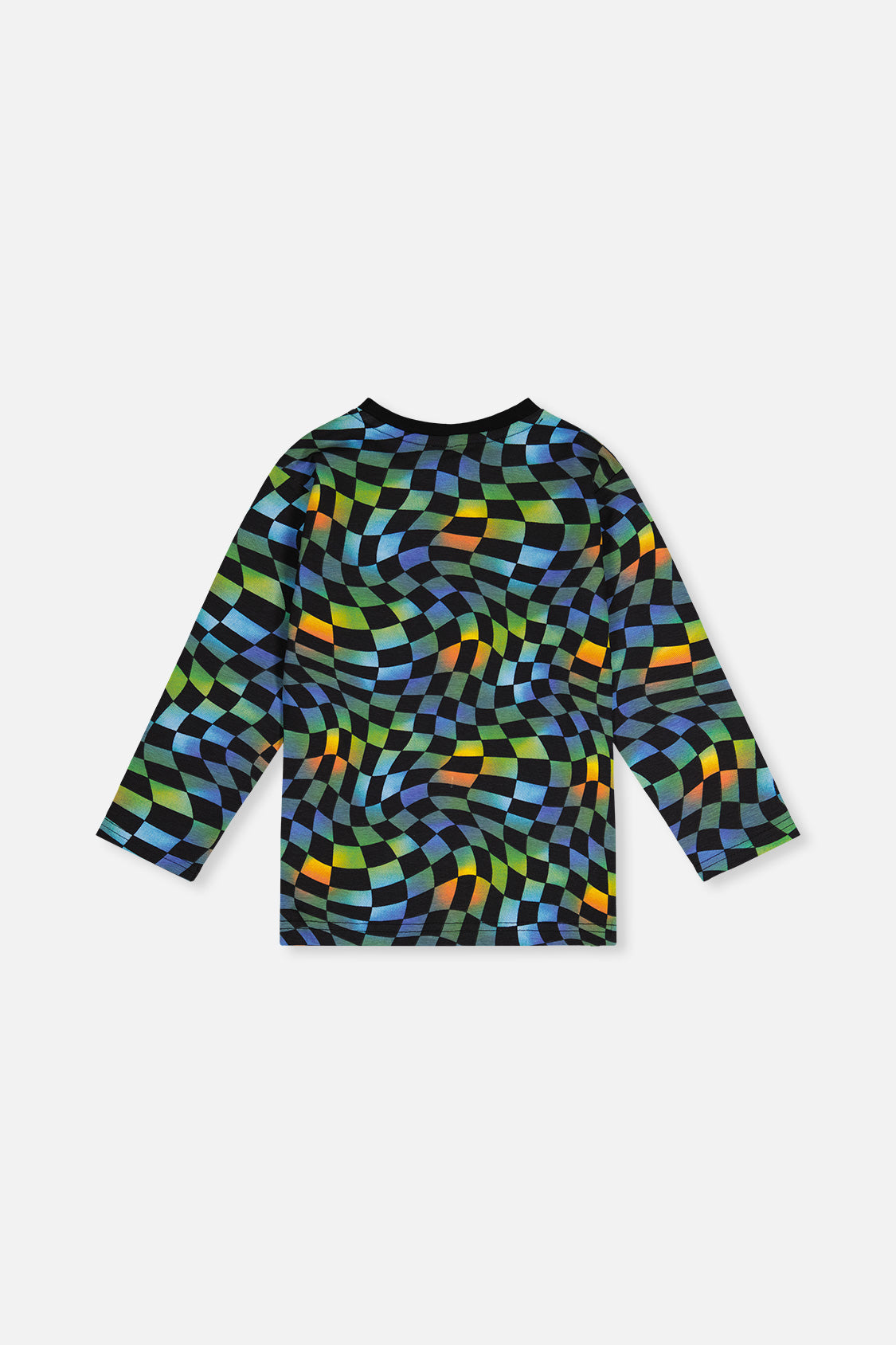 Deux par Deux Organic Cotton Long Sleeve T-Shirt Blue Checkered Print product image P2