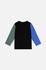 Deux par Deux Long Sleeve T-Shirt Black, Blue And Green