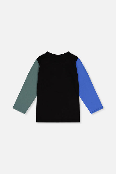 Deux par Deux Long Sleeve T-Shirt Black, Blue And Green