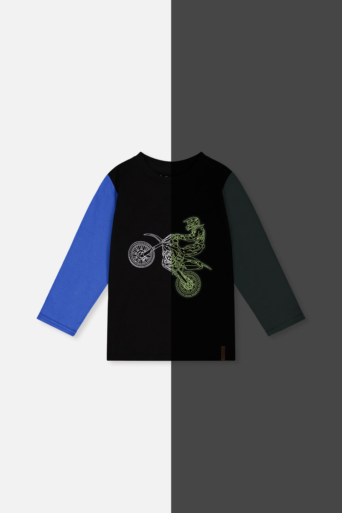Deux par Deux Long Sleeve T-Shirt Black, Blue And Green