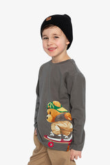 Long Sleeve Organic Cotton T-Shirt Dark Grey-2