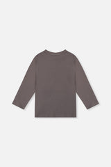 Deux par Deux Long Sleeve Organic Cotton T-Shirt Dark Grey product image P2