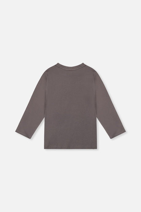 Deux par Deux Long Sleeve Organic Cotton T-Shirt Dark Grey product image P2